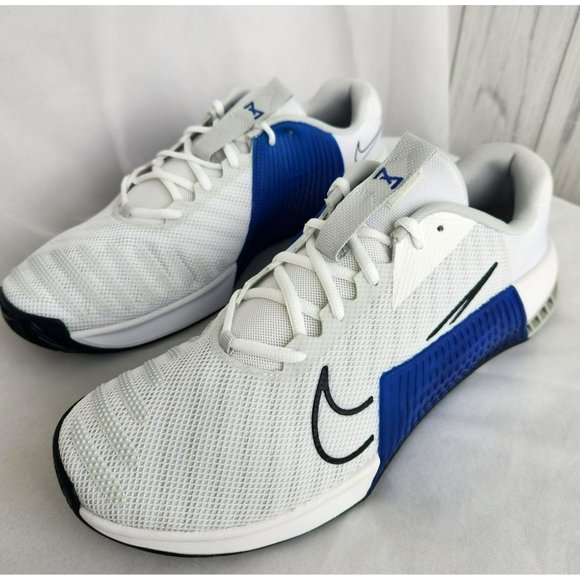 MEN'S NIKE METCON 9 WHITE BLUE BLACK DZ2617-700 WEIGHTLIFTING GYM - Picture 5 of 10